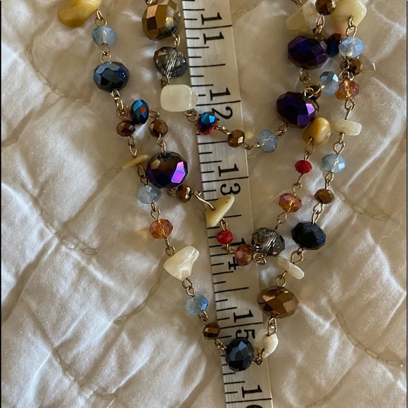 💎 Multi-colored stone sand glass bead 
necklace - Picture 6 of 6